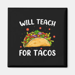 Imán Enseñaré por Tacos Profesora Linda Divertido Taco