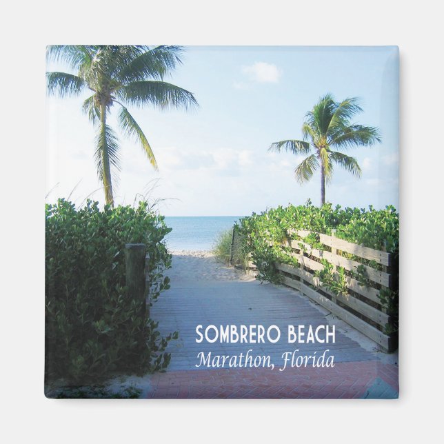 Imán Entrada a la playa de Sombrero, Maratón, Cayos de  (Frente)