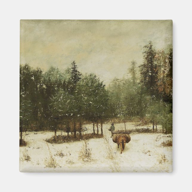 Imán Entrada al bosque en invierno (Frente)