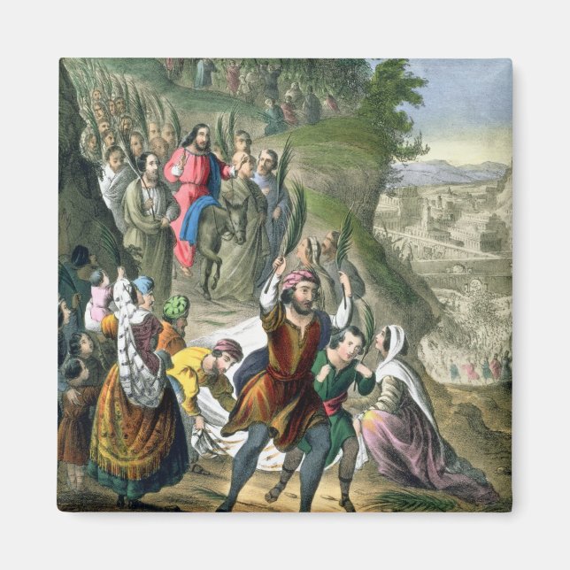 Imán Entrada triunfal de Cristo a Jerusalén, de un bi (Frente)