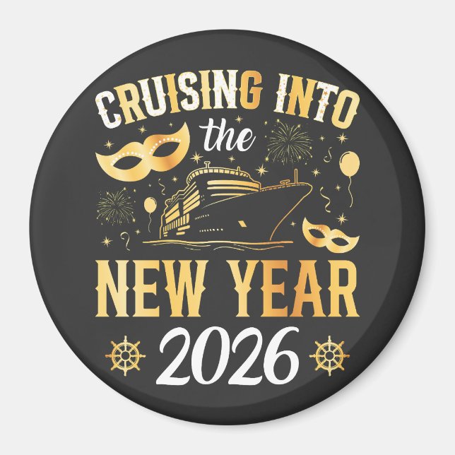 Imán Entrando en el Año Nuevo 2026 Círculo (Frente)