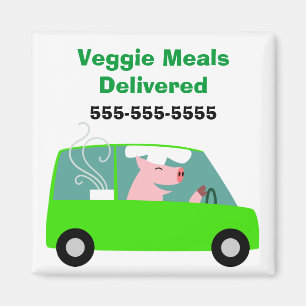 Imán Entrega de comida vegetariana