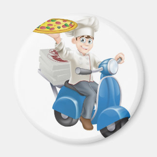 Imán Entrega de motocicletas del chef de pizza