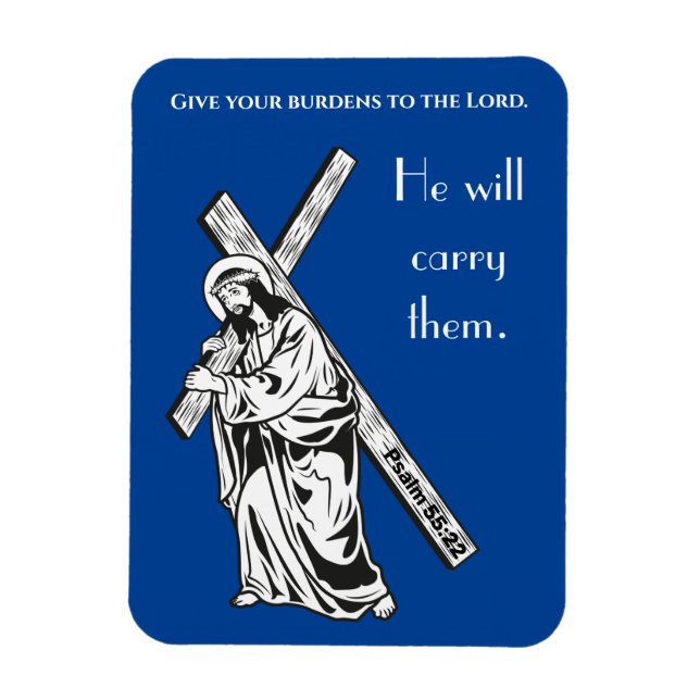 Imán Entrega tus cargas al Señor Verso de la Biblia (Vertical)