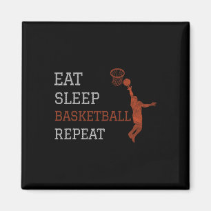 Imán Entrenador de baloncesto Eat Sleep Basketball Repe