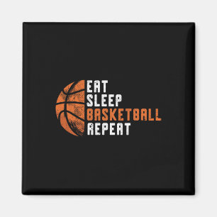 Imán Entrenador de baloncesto Eat Sleep Basketball Repe
