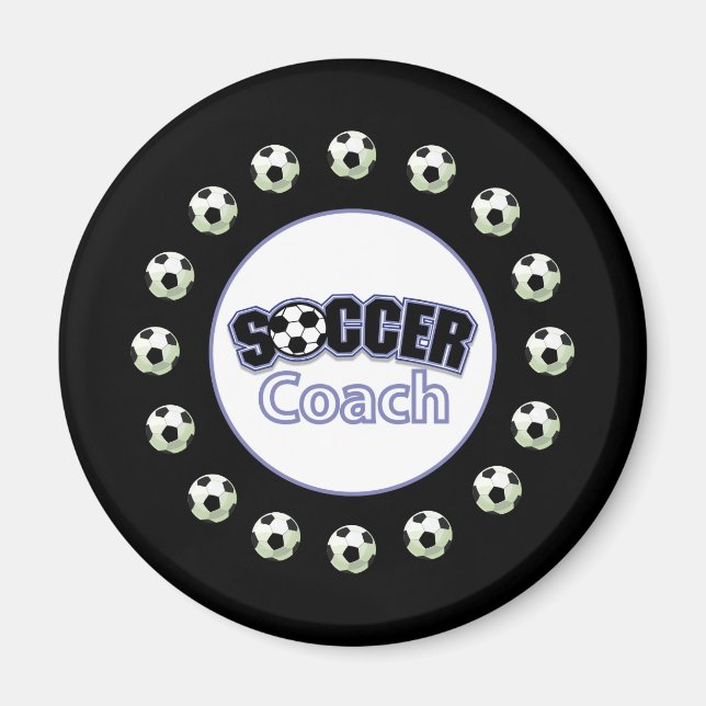 Imán Entrenador de fútbol gracias, bolas (Frente)