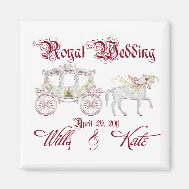 Imán Entrenador de vidrio conmemora al Boda Real (Frente)