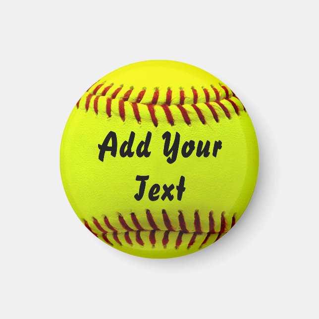 Imán Entrenador del equipo deportivo Softball Yellow (Frente)