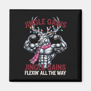 Imán Entrenamiento divertido de Navidad en el gimnasio,