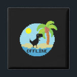 Imán Entusiastas de la tecnología de vacaciones de dino<br><div class="desc">Entusiastas de la tecnología de vacaciones de dinosaurios pixelados Coder Jugador</div>
