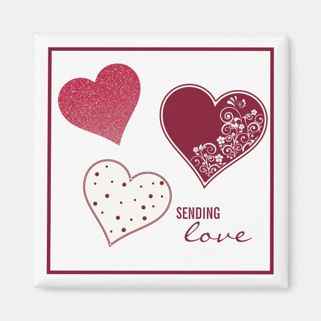 Imán Enviando amor, San Valentín (Frente)