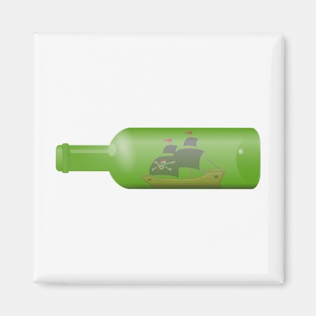 Imán Enviar en una botella (Frente)