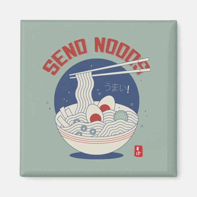Imán Envíe noods Ramen japonés de sopa de fideos (Frente)