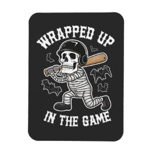 Imán Envuelto en el partido de béisbol Halloween