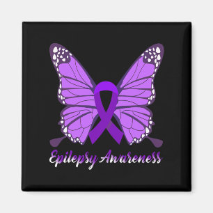Imán Epilepsia Awareness Butfly Púrpura Cinta Epileps