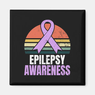 Imán Epilepsia Awareness Design Vintage Retro Sunset Gi