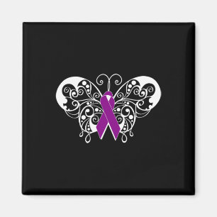 Imán Epilepsia Awareness Purple Ribbon Butfly