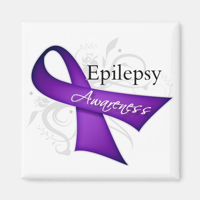 Imán Epilepsia Awareness Ribbon (Frente)