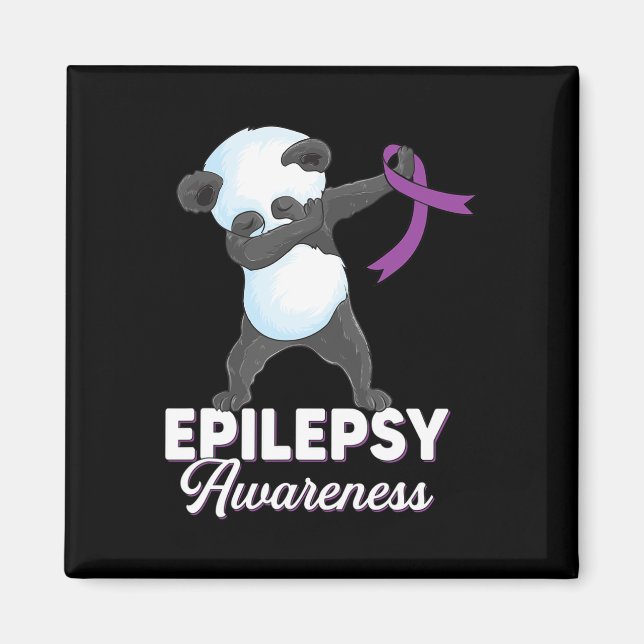 Imán Epilepsia Mes de Conciencia Dabbing Panda Epilepsy (Frente)