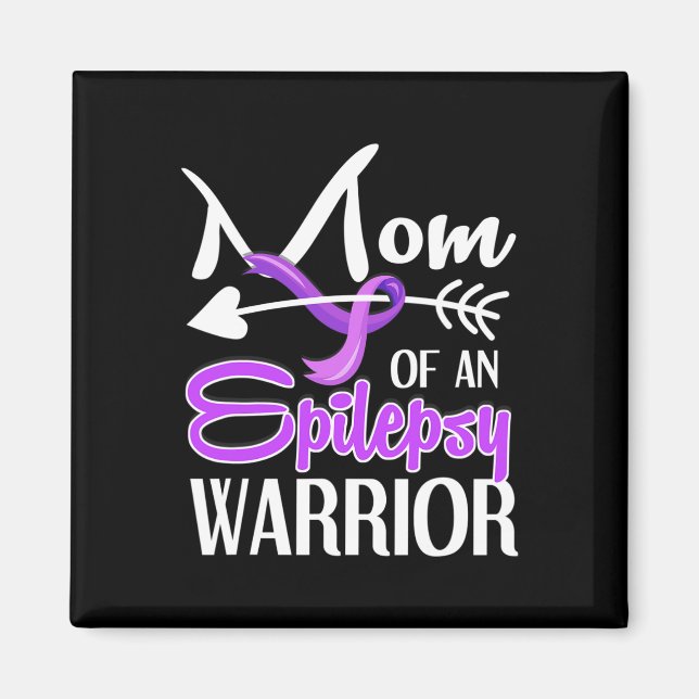 Imán Epilepsy Mom Purple Ribbon Awareness Mother 2 (Frente)