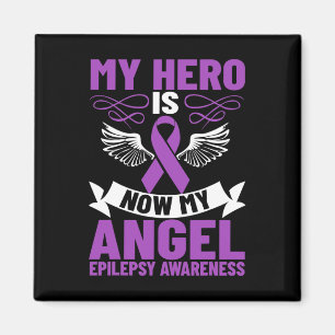 Imán Epilepsy Ribbon Mi Héroe Es Ahora Mi Epilepsia Áng