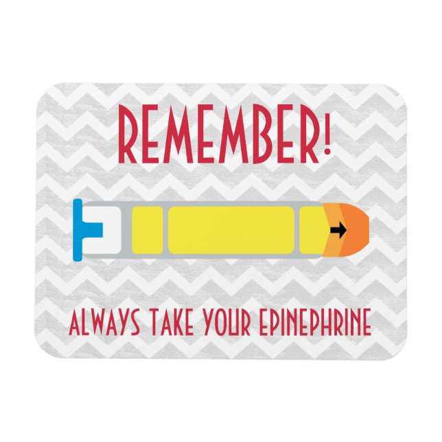 Imán Epinefrine Reminder Magnet para alergias (Horizontal)