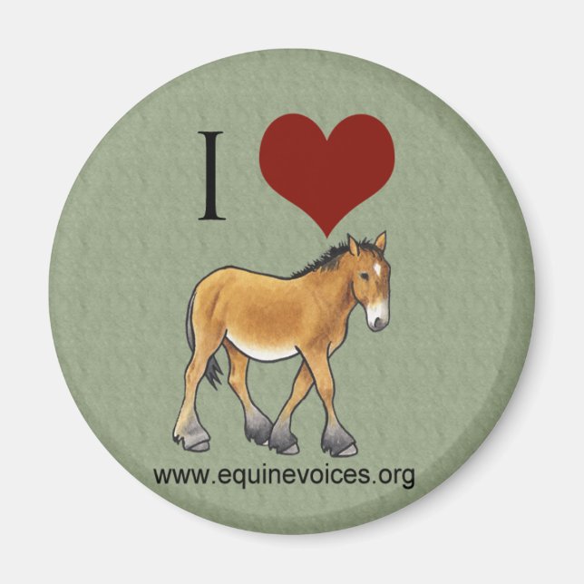 Imán Equine Voices I Love Gulliver Green Magnet (Frente)