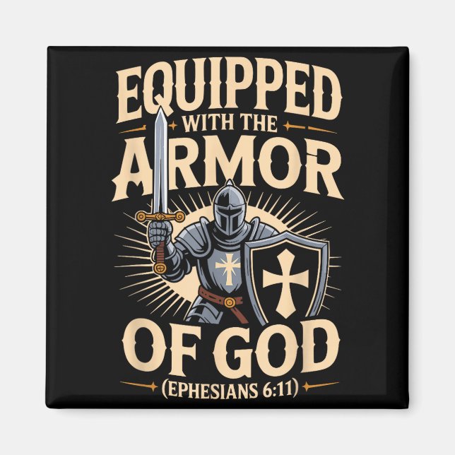Imán Equipado Con La Armadura De Dios Versículo De La B (Frente)