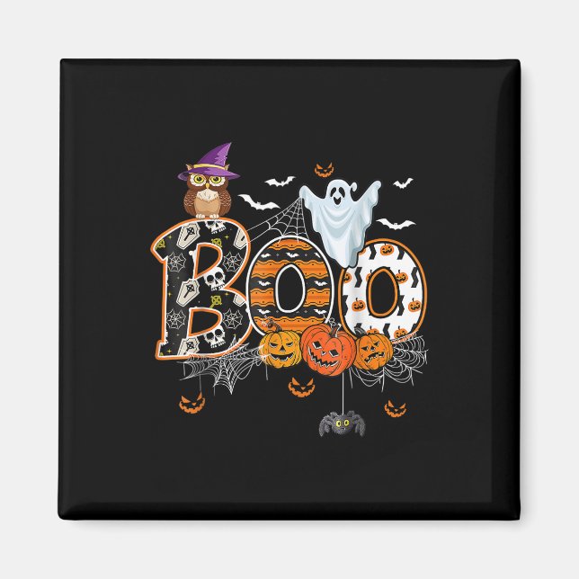 Imán Equipo Boo Despedida de Soltera Halloween Bruja No (Frente)