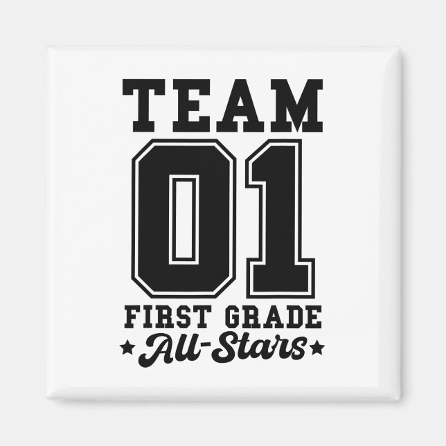 Imán Equipo de 1er grado Estrellas Jersey de deportes d (Frente)
