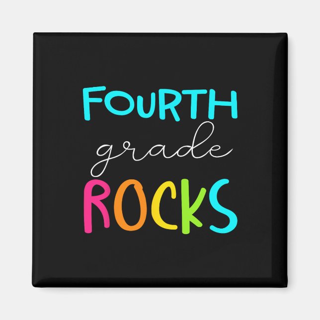 Imán Equipo de 4º grado Rocks Maestra de 4º grado (Frente)
