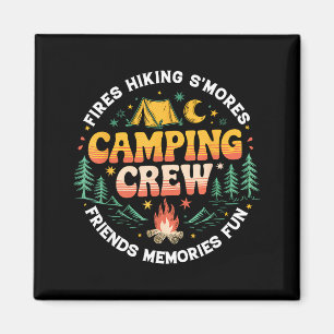 Imán Equipo de acampada Familia Grupo de amigos Hombres