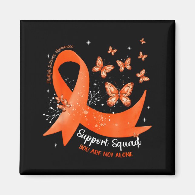 Imán Equipo de Apoyo Cinta Naranja Mariposa Esclerosis  (Frente)