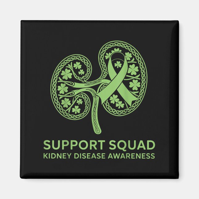 Imán Equipo de Apoyo Cinta Verde Enfermedad Renal (Frente)