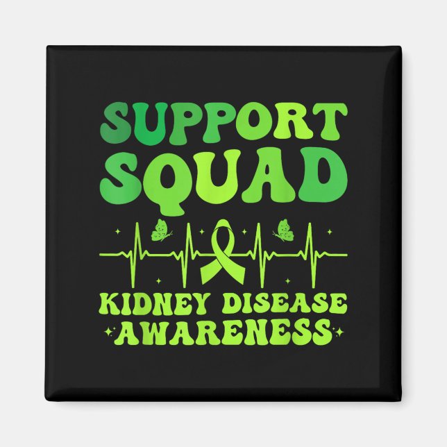Imán Equipo de Apoyo Cinta Verde _ Enfermedad Renal (Frente)