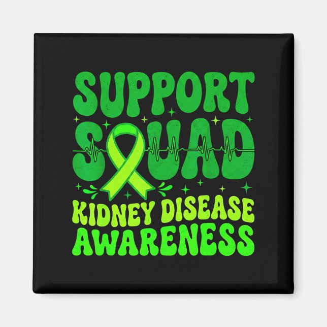 Imán Equipo de apoyo cinta verde enfermedad renal (Frente)