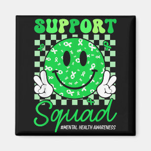 Imán Equipo de Apoyo Salud Mental Sonrisa Cara Verde