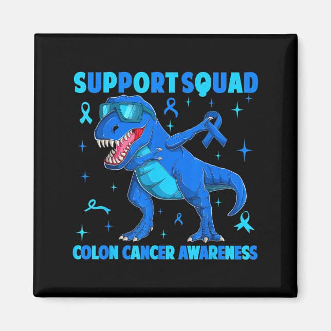 Imán Equipo de apoyo t-rex dinosaurio cáncer de colon (Frente)