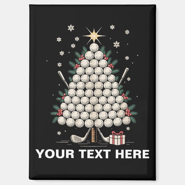 Imán Equipo de árbol de Navidad de golf personalizado F (Anverso)