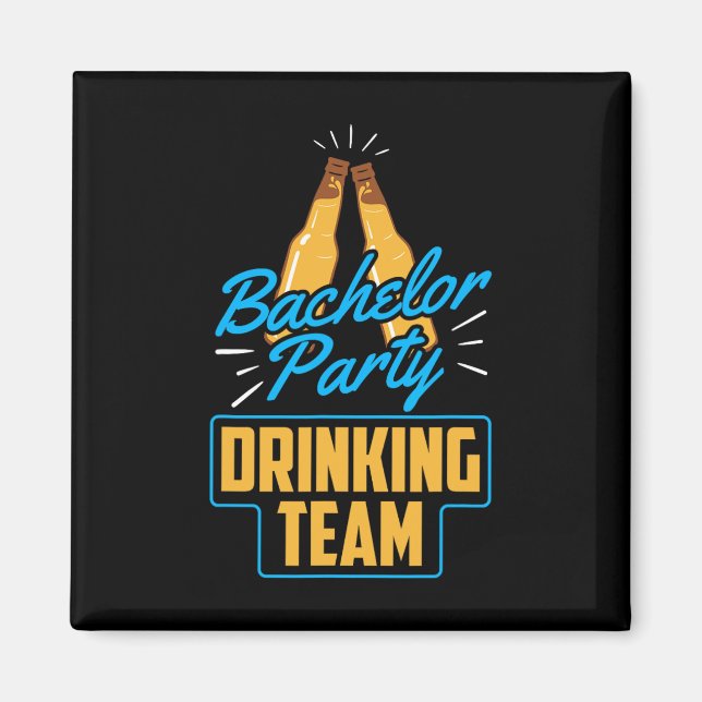 Imán Equipo de bebida de despedida de soltero Novio Nov (Frente)