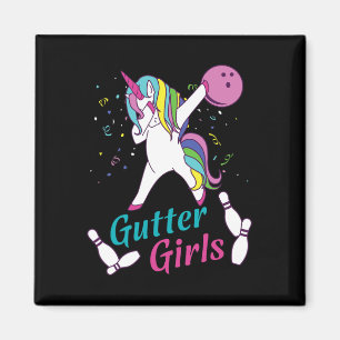 Imán Equipo de bolos Gutter Girls Unicorn Liga Noche O
