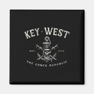 Imán Equipo de buceo y pesca pirata rebelde de Key West