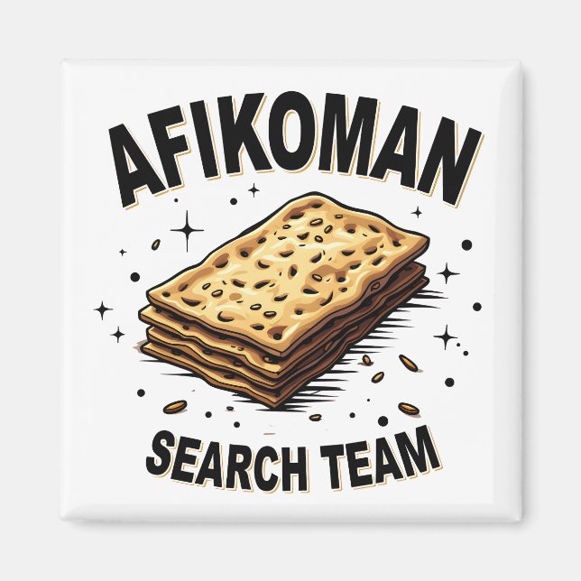 Imán Equipo de búsqueda Afikoman Hanukkah Jewish Food A (Frente)