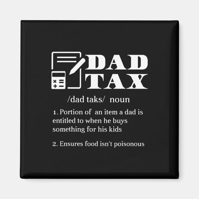 Imán Equipo de definición de impuestos para papá (Frente)