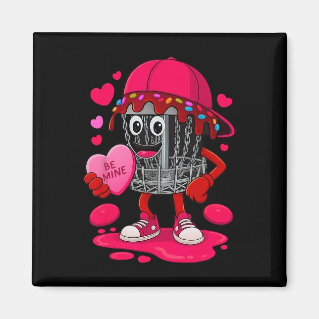 Imán Equipo de Disc Golf Playera Valentine Hearts Disfr (Frente)