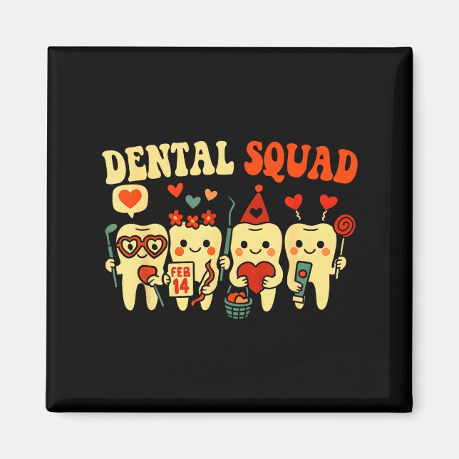 Imán Equipo de enfermera dental día de san valentín hig (Frente)