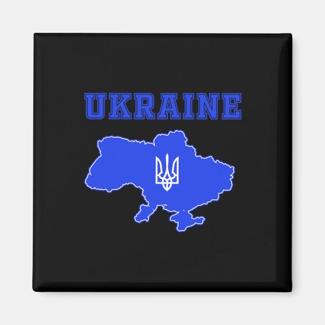 Imán Equipo de fútbol de Ucrania Mapa Ukr y Jersey Trid (Frente)