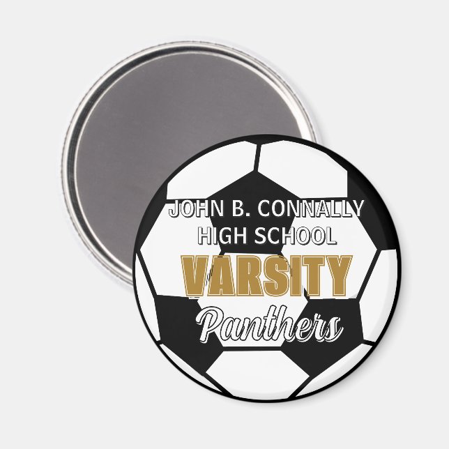 Imán Equipo de Fútbol Varsity de Escuela Secundaria Per (Anverso/Reverso)