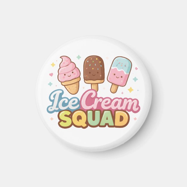 Imán Equipo de Helado Lindo Caramelo Animado (Frente)
